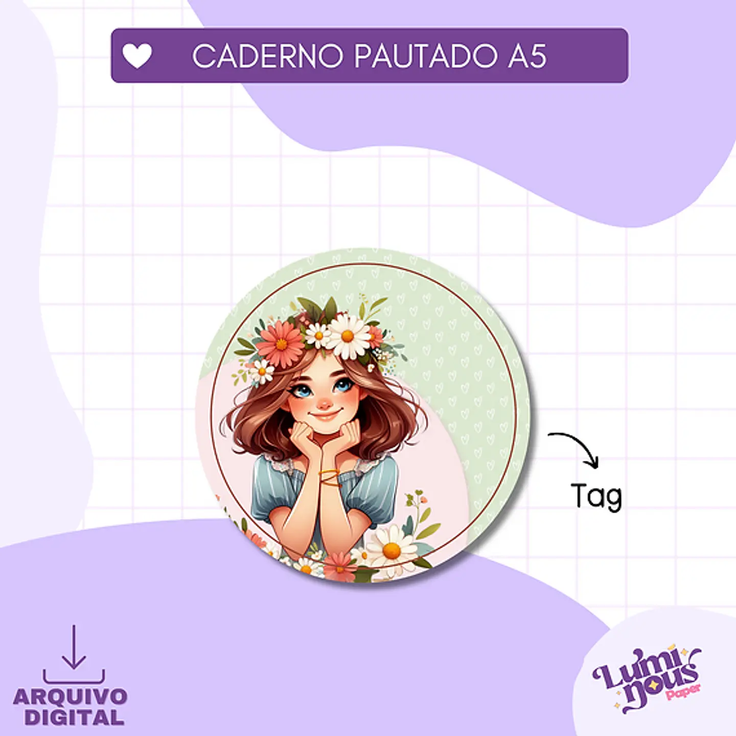 Arquivo Caderno Pautado A5 O Perfeito amor - LUMINOUS 3