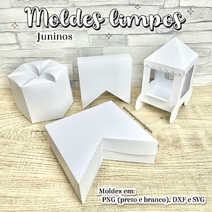 Aquivo Molde Limpo Bandeirinha, Carrinho, Sextavada - MADI