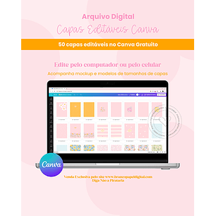 Arquivo Capas Editáveis Canva - BRANCO PAPEL