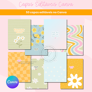 Arquivo Capas Editáveis Canva - BRANCO PAPEL