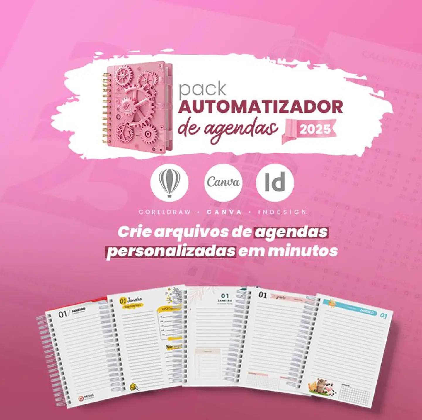 Arquivo Digital Pack Automatizador de Agendas 2025 – Amarantto 1