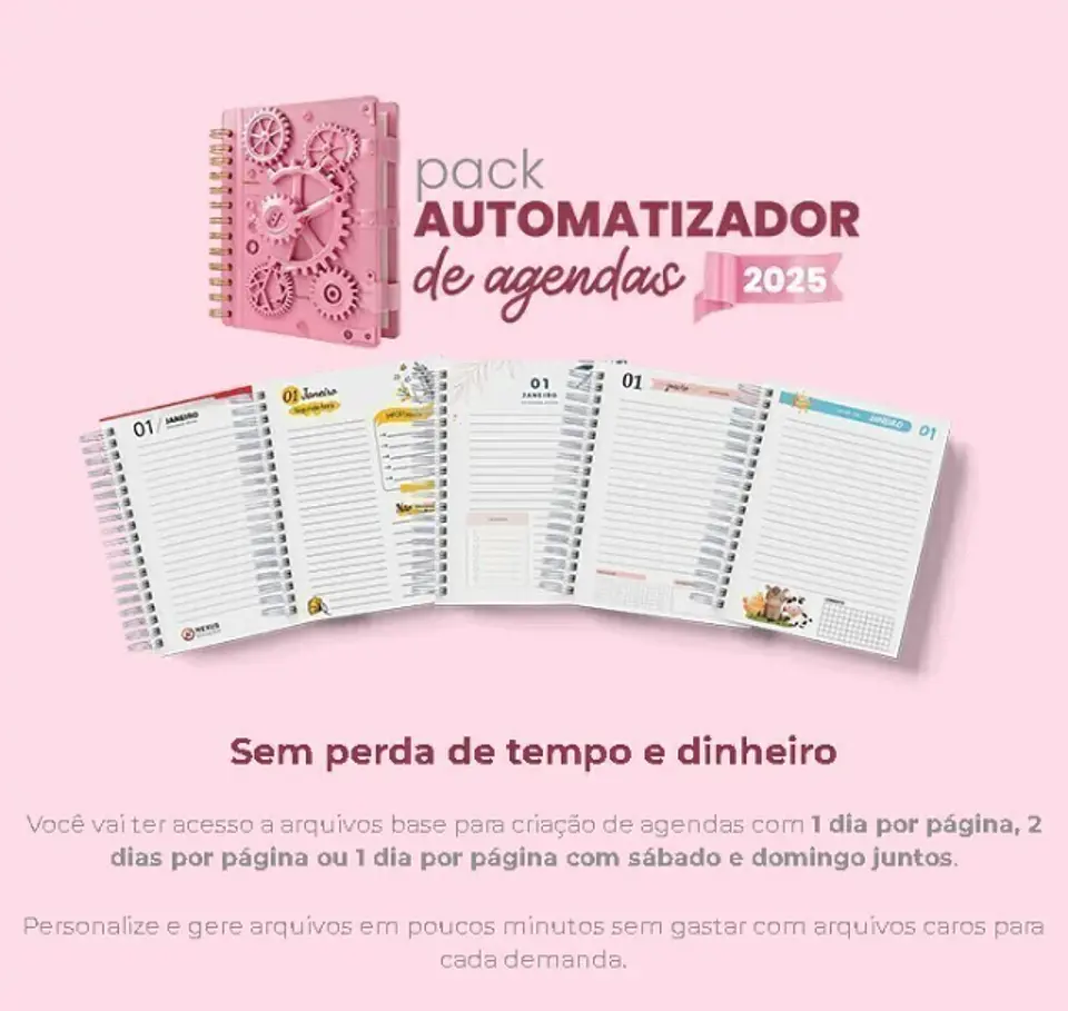 Arquivo Digital Pack Automatizador de Agendas 2025 – Amarantto 2