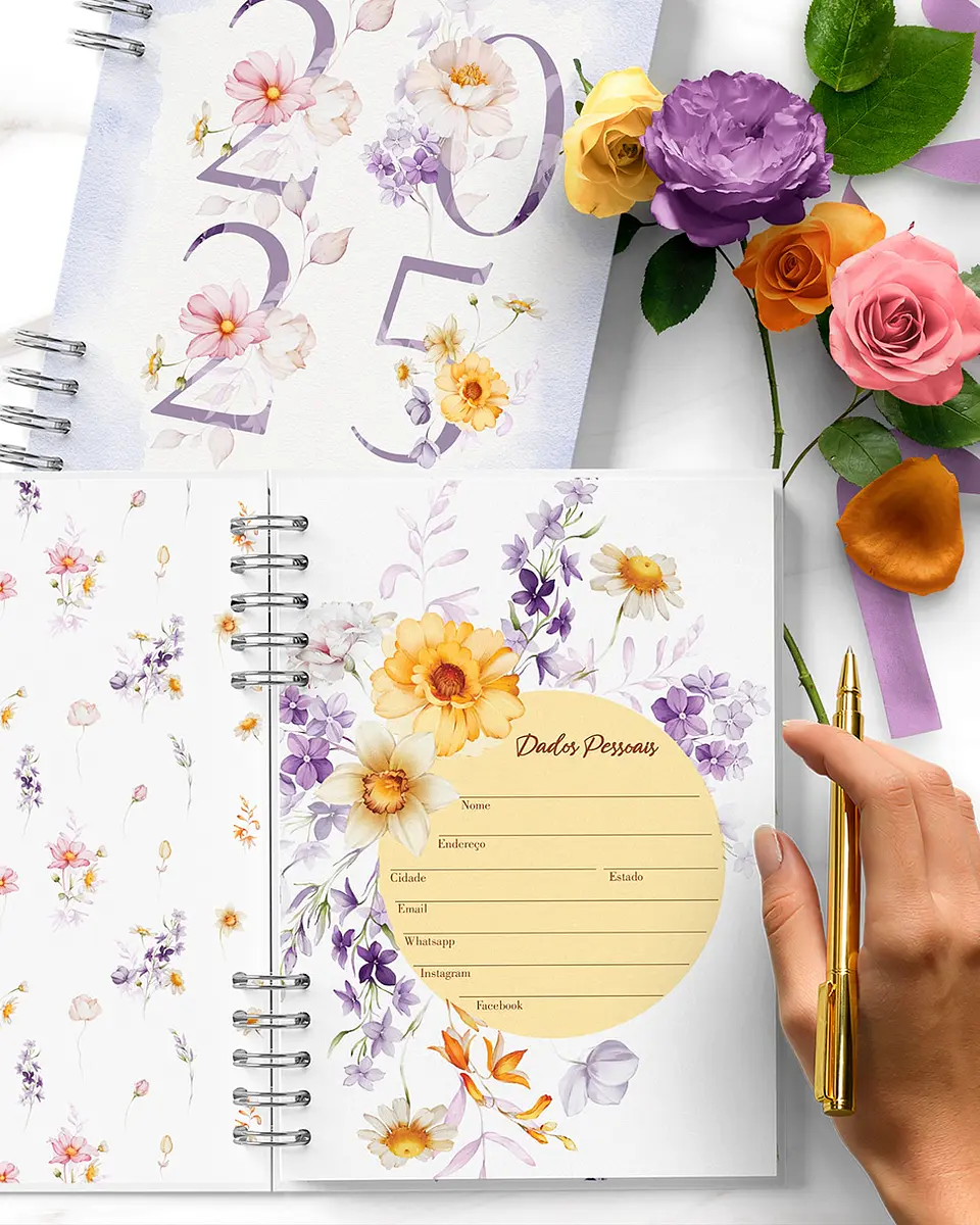 Arquivo Combo 6 Agendas 2025 e Permanente Floral Encanto - BICHO PAPEL 2
