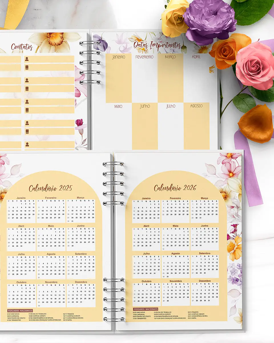 Arquivo Combo 6 Agendas 2025 e Permanente Floral Encanto - BICHO PAPEL 5