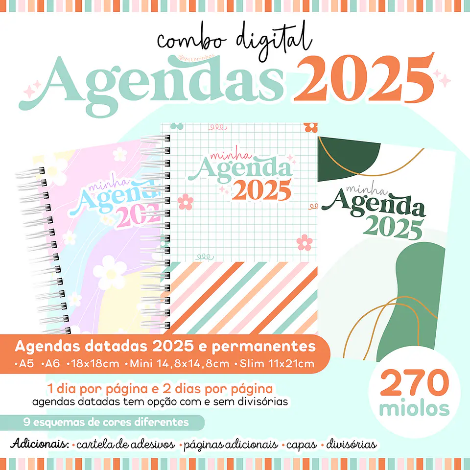 Arquivo Combo Agendas 2025 - LETTERINHAS 1
