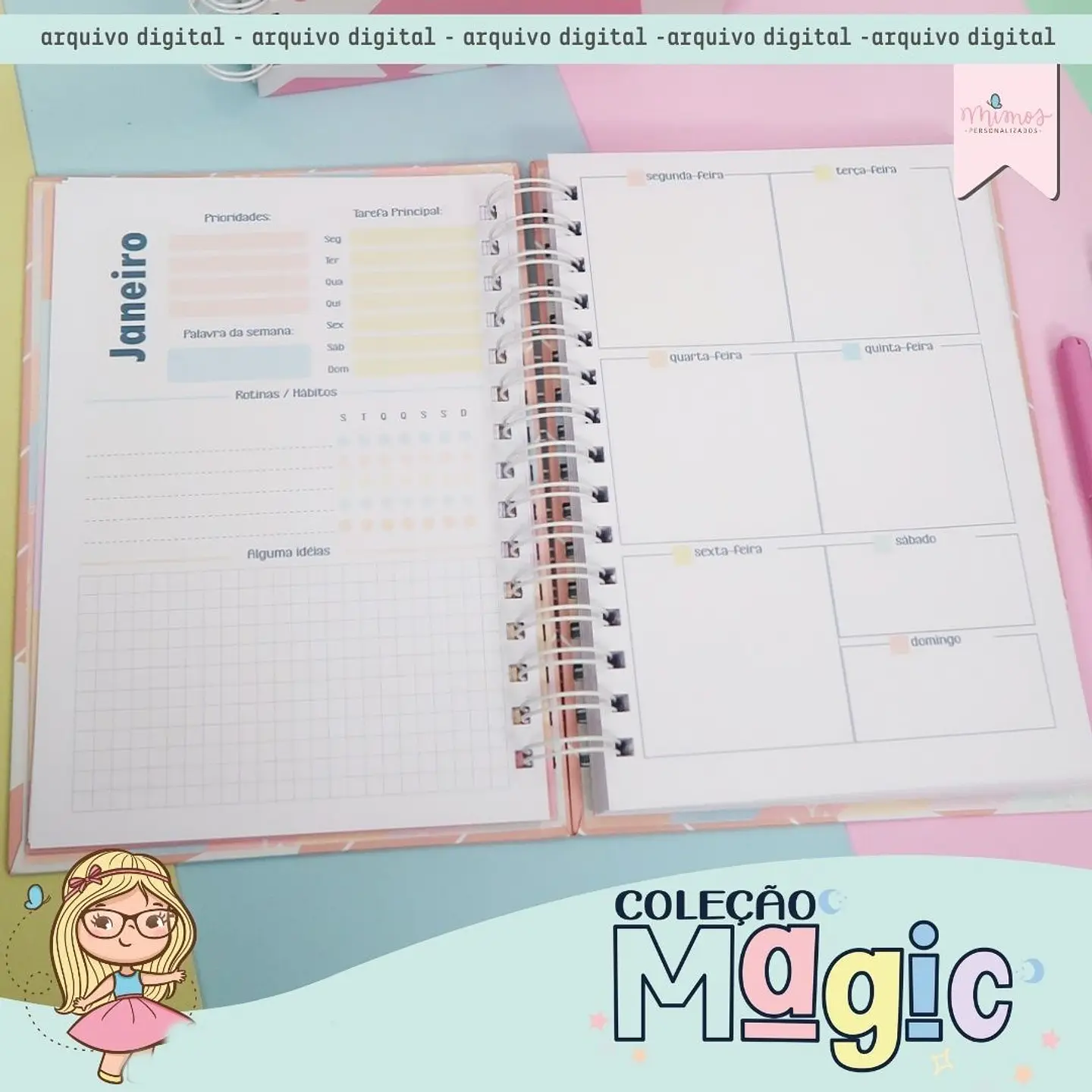 Arquivo Encadernação Coleção Magic - MIMOS PERSONALIZADOS 10