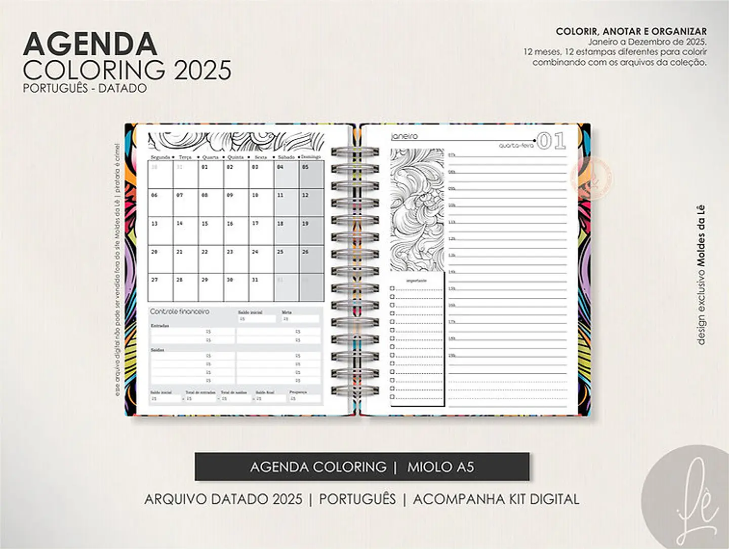 Arquivo Coleção Coloring em Português 2025 - MOLDES DA LÊ 5