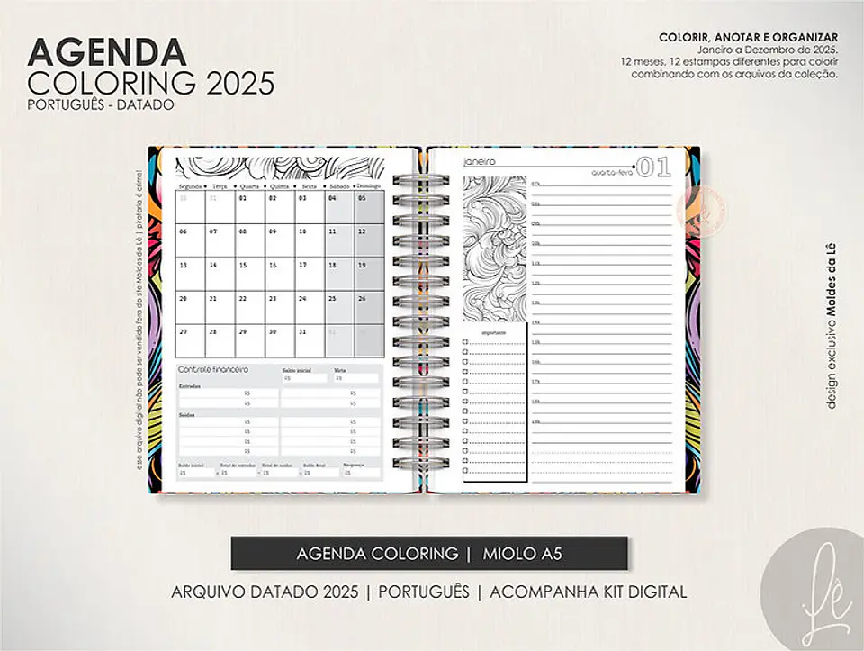 Arquivo Coleção Coloring em Português 2025 - MOLDES DA LÊ 5