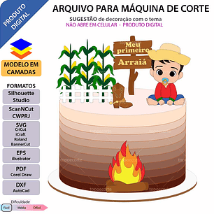 Arquivo Topo de Bolo Festa Junina Menino - EM CAMADAS