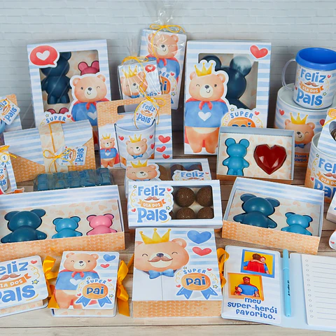 Arquivo de Corte Dia dos Pais Ursinhos - Chuvinha de Papel