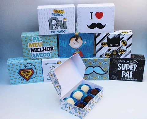 Arquivo de Corte Caixa 6 doces Dia dos Pais