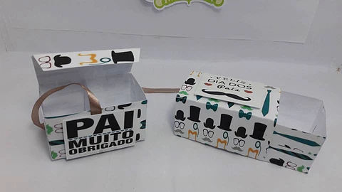 Arquivo de Corte Caixa para 2 Docinhos Dia dos Pais