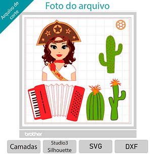 Arquivo de Corte Topo Festa Junina Maria Bonita