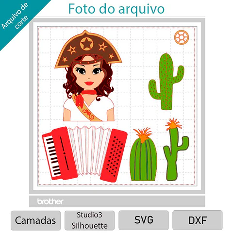 Arquivo de Corte Topo Festa Junina Maria Bonita