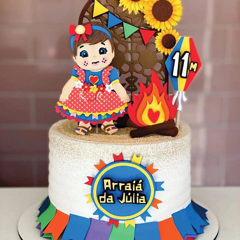 Arquivo Topo de Bolo Arraiá Menina - EM CAMADAS