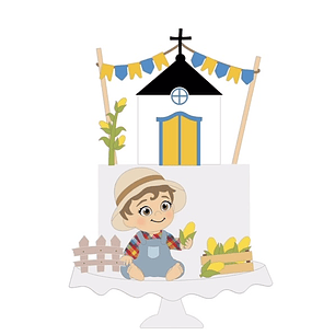 Arquivo Topo de Bolo Festa Junina Menino Milho - EM CAMADAS