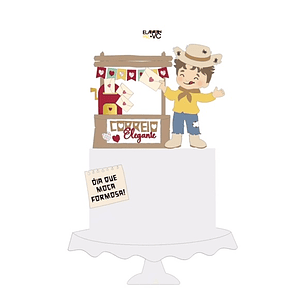 Arquivo Topo de Bolo Festa Junina Menino Correio Elegante - EM CAMADAS