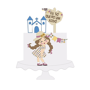  Arquivo Topo de Bolo Festa Junina Menina - EM CAMADAS