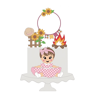 Arquivo Topos de Bolo Festa Junina Menina Baby Arco - EM CAMADAS