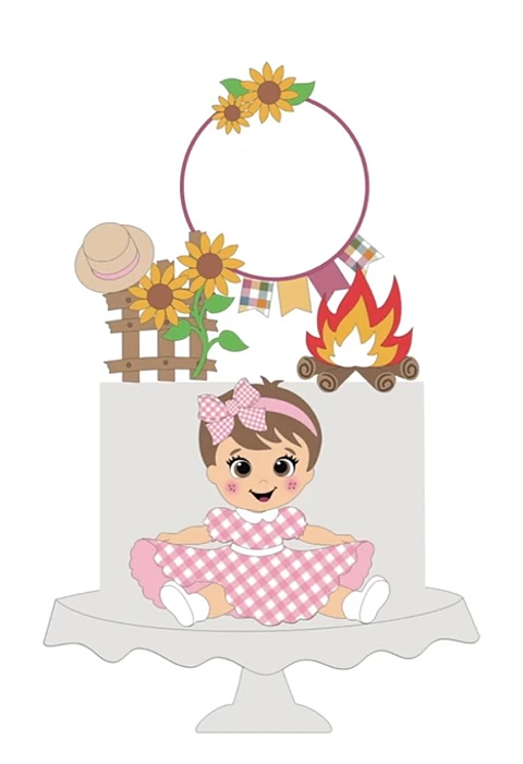 Arquivo Topos de Bolo Festa Junina Menina Baby Arco - EM CAMADAS