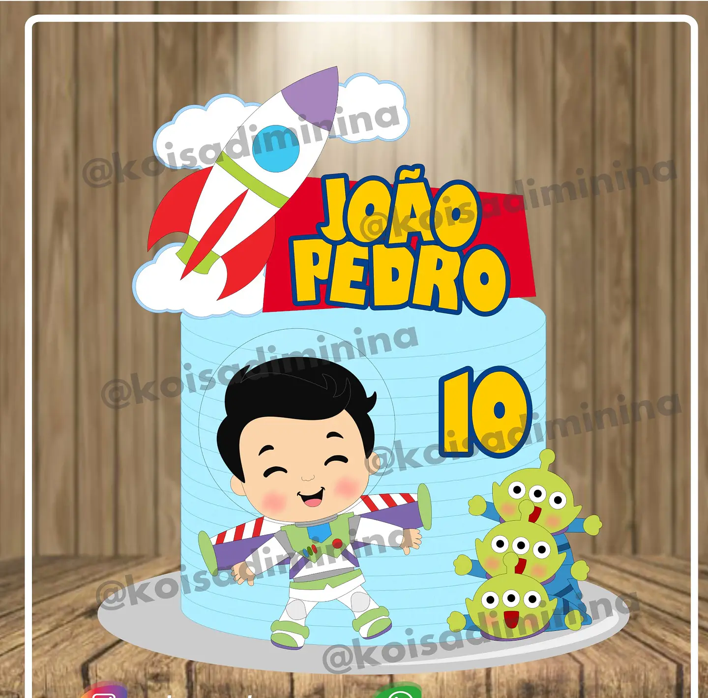 Arquivo Topo de Bolo Toy Story Buzz Lightyear - EM CAMADAS 1