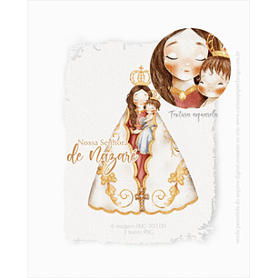Kit Digital Ilulstração Nossa Senhora de Nazaré - CARINAS PAPER