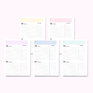 PACK MIOLOS BÁSICO – 1DPP / Sab e Dom na mesma Página – AGENDA A5 – 2025 – DATADA – 1 DIAS POR PÁGINA / Sab e Dom na mesma Página – COLORS - CUTE CORTE