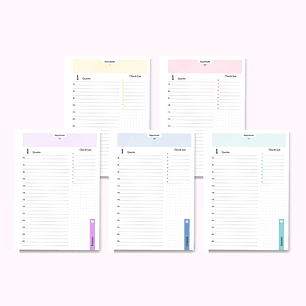 Arquivo Pack Miolos Básicos 1DPP A5 2025 - Datada Coleção Colors - CUTE CORTE