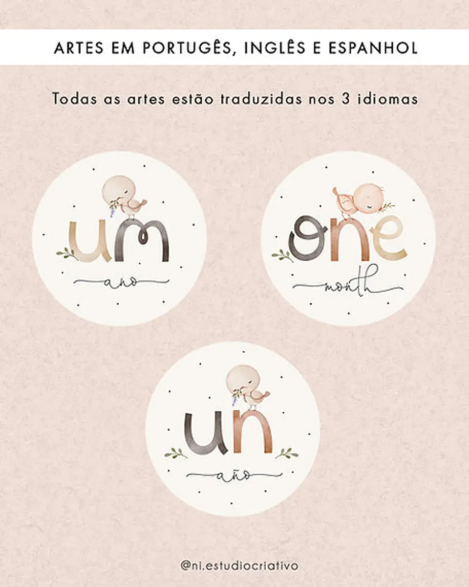 Arquivo Printable Cards Mesversário - NI ESTUDIO 2