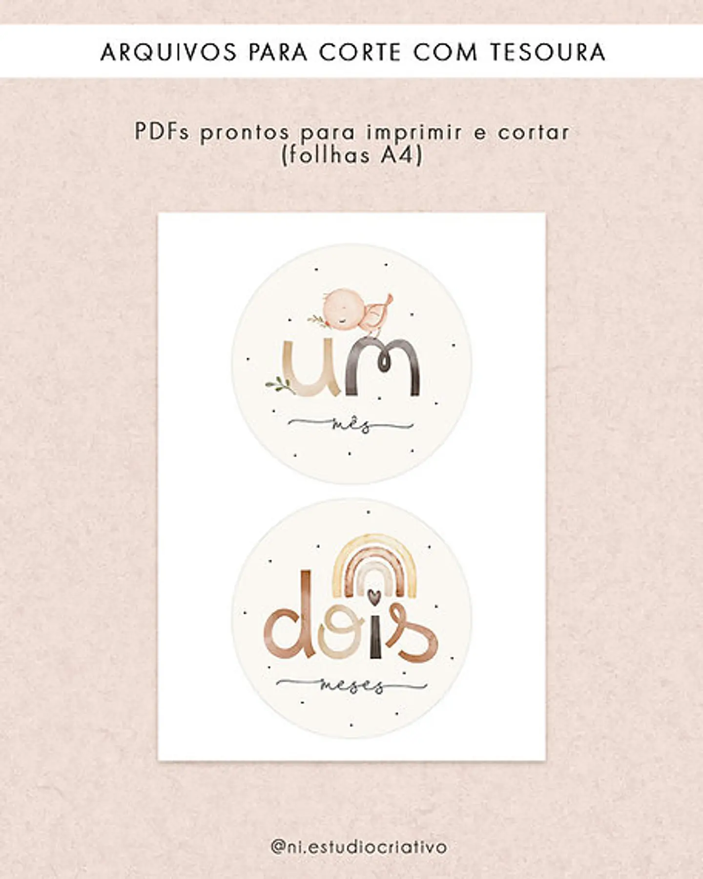 Arquivo Printable Cards Mesversário - NI ESTUDIO 4