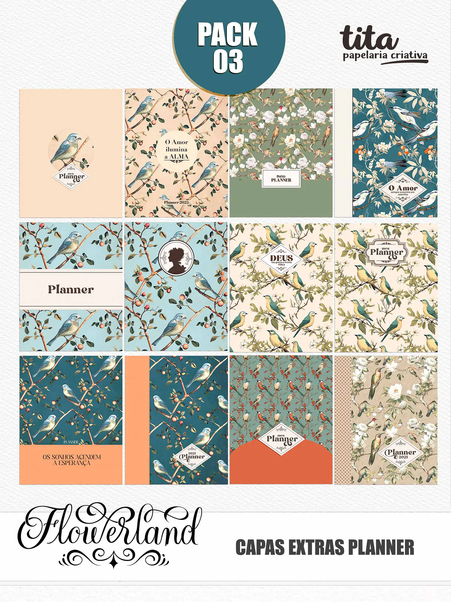 Arquivo Coleção FlowerLand  Combo Encadernação 2