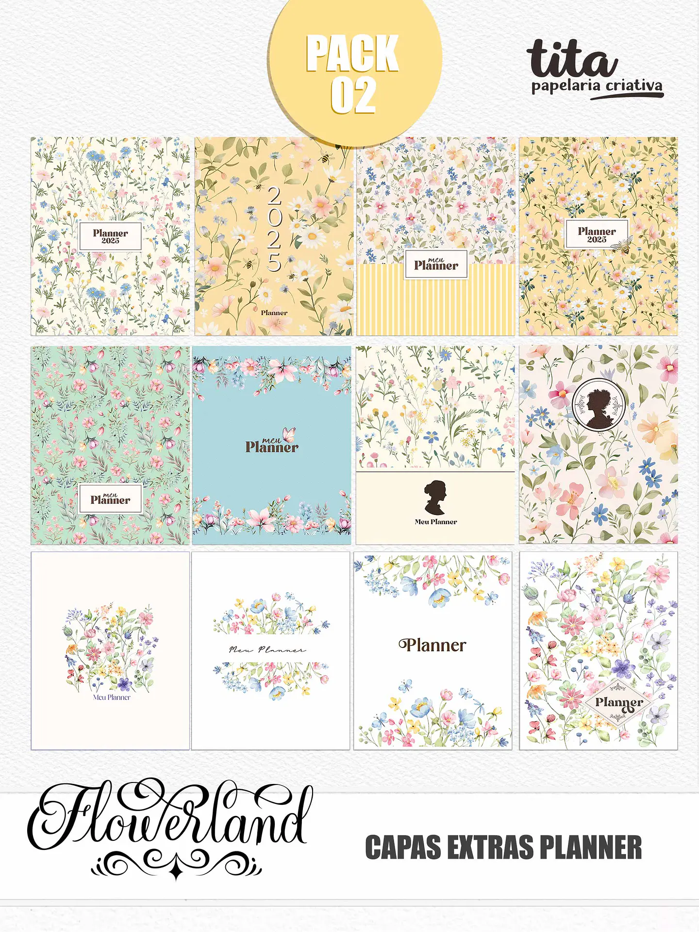 Arquivo Coleção FlowerLand  Combo Encadernação 3