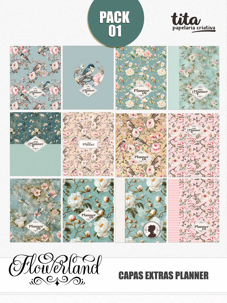 Arquivo Coleção FlowerLand  Combo Encadernação 4