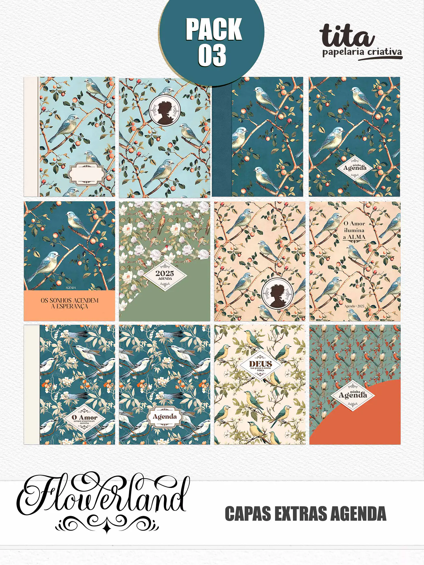 Arquivo Coleção FlowerLand  Combo Encadernação 5