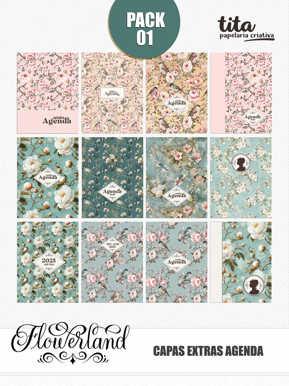 Arquivo Coleção FlowerLand  Combo Encadernação 7