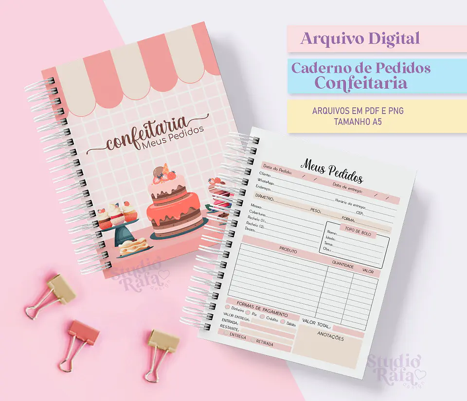 Arquivo Caderno de Pedidos da Confeiteira - STUDIO RAFA 1