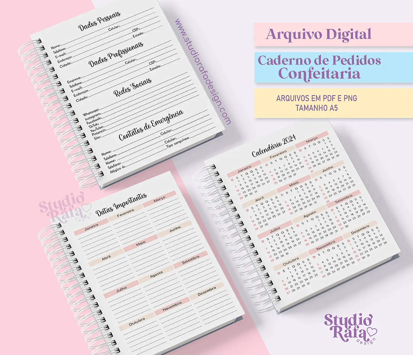 Arquivo Caderno de Pedidos da Confeiteira - STUDIO RAFA 3