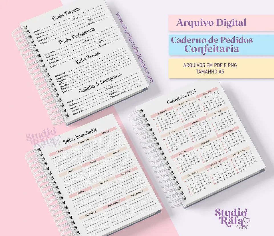 Arquivo Caderno de Pedidos da Confeiteira - STUDIO RAFA 3
