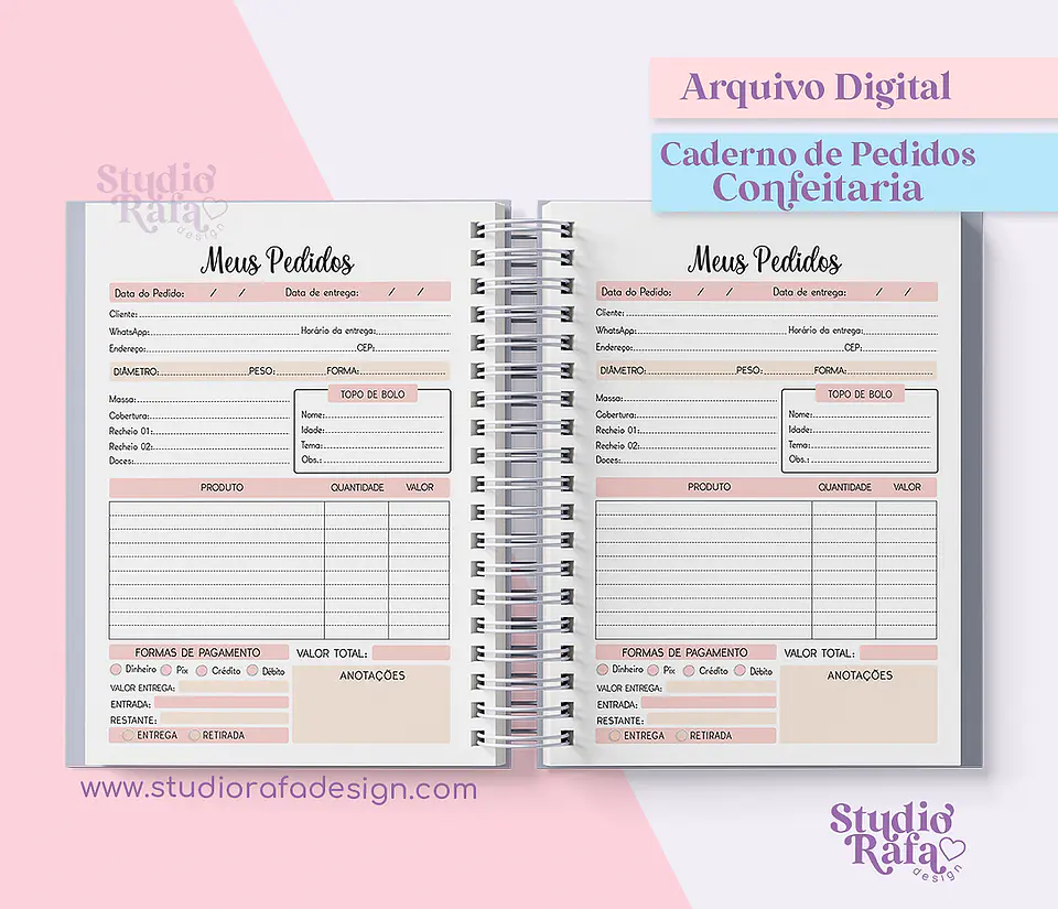 Arquivo Caderno de Pedidos da Confeiteira - STUDIO RAFA 4