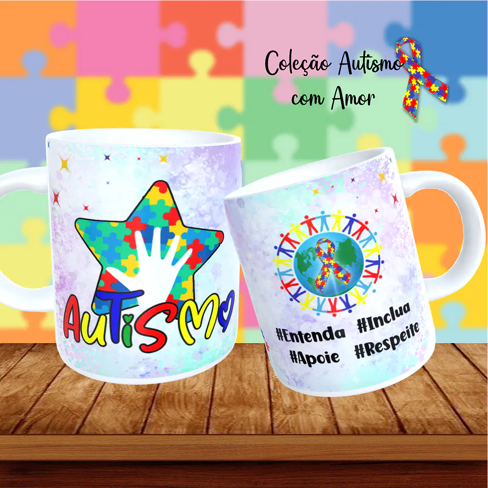 Arqivo Sublimação Canecas Autismo 5