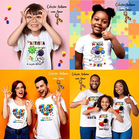 Arqivo Sublimação Camisetas Autismo