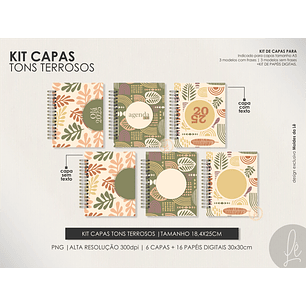 Arquivo Combo Capas Tons Terrosos Folhagem - MOLDES DA LÊ