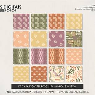 Arquivo Combo Capas Tons Terrosos Folhagem - MOLDES DA LÊ