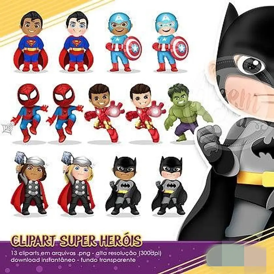 Kit Digital Super Heróis Cute  1