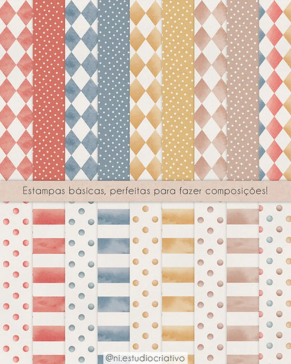 Kit Digital Circo Aquarela Papéis e Clipparts - NI ESTUDIO 4
