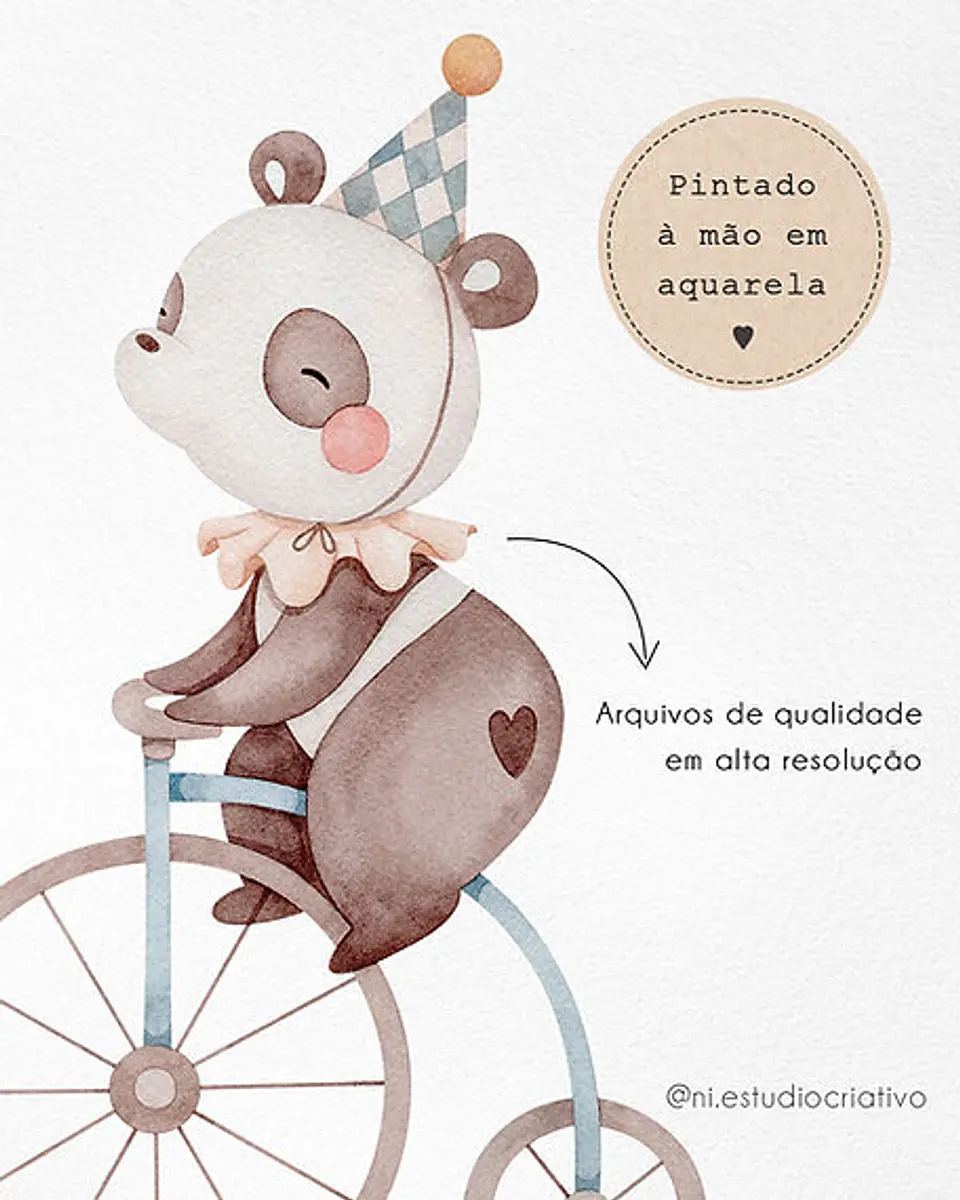 Kit Digital Circo Aquarela Papéis e Clipparts - NI ESTUDIO 6