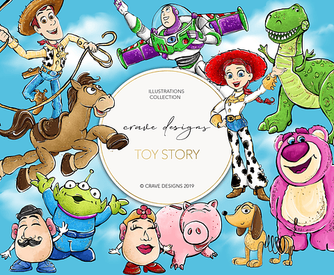 Kit Digital Toy Story Aquarela