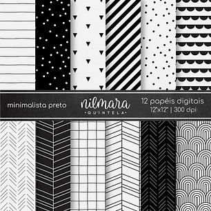Kit Digital Minimalista Preto e Branco