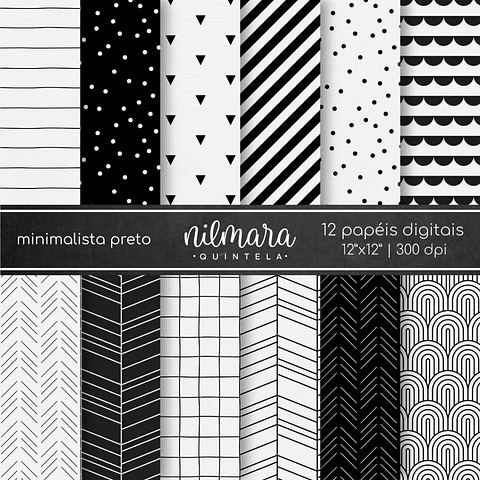 Kit Digital Minimalista Preto e Branco