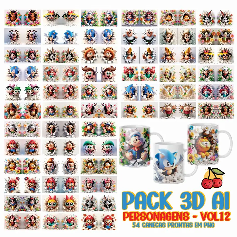 Arquivo Canecas Combo Personagens AI 1
